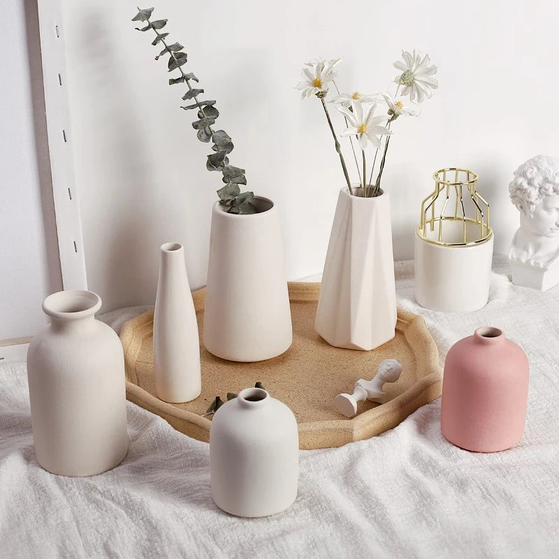 Nordic White Ceramic Vase