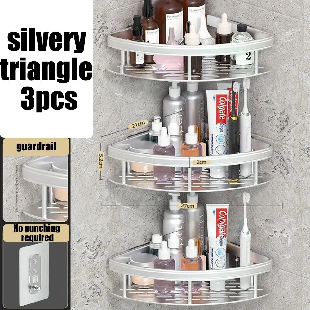Wall-Mounted Shower Shelf & Towel Bar