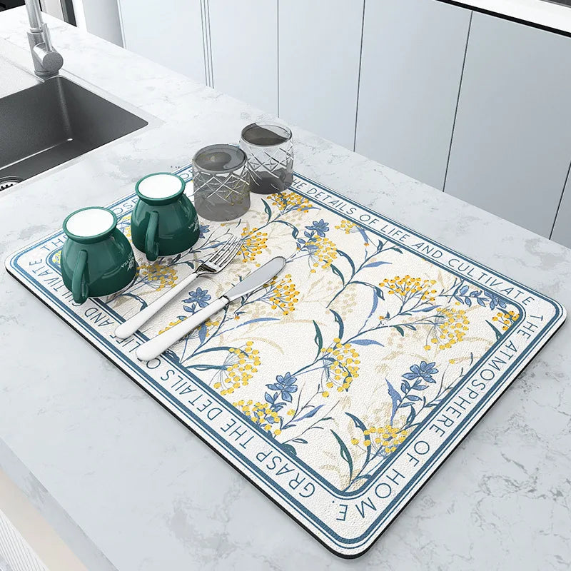 Quick-Dry Kitchen Dish Drying Mat