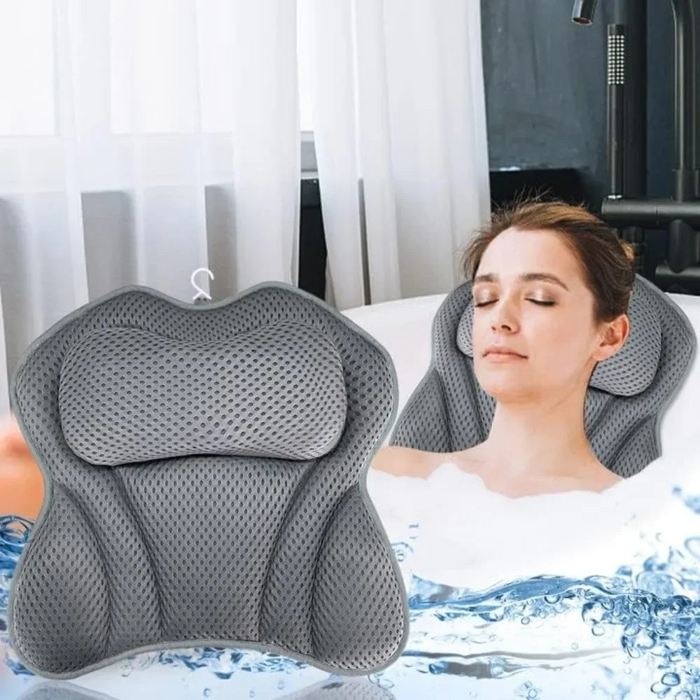 Non-Slip Bath Pillow with Suction Cups
