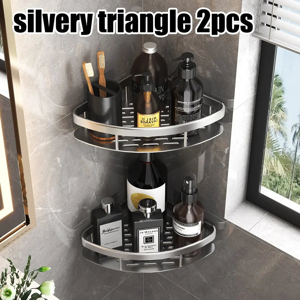 Wall-Mounted Shower Shelf & Towel Bar