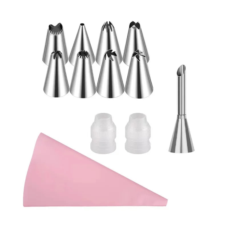 Silicone Piping Bags & Tips Set