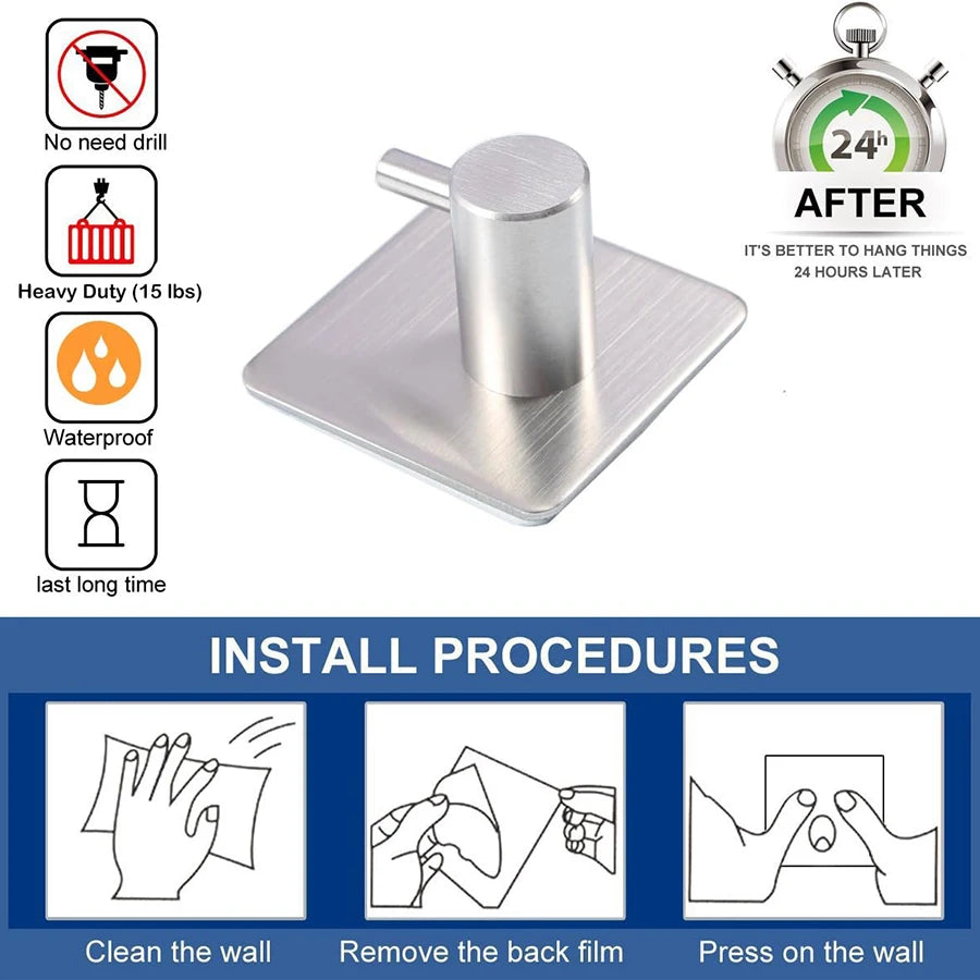 Stainless Steel Adhesive Hooks