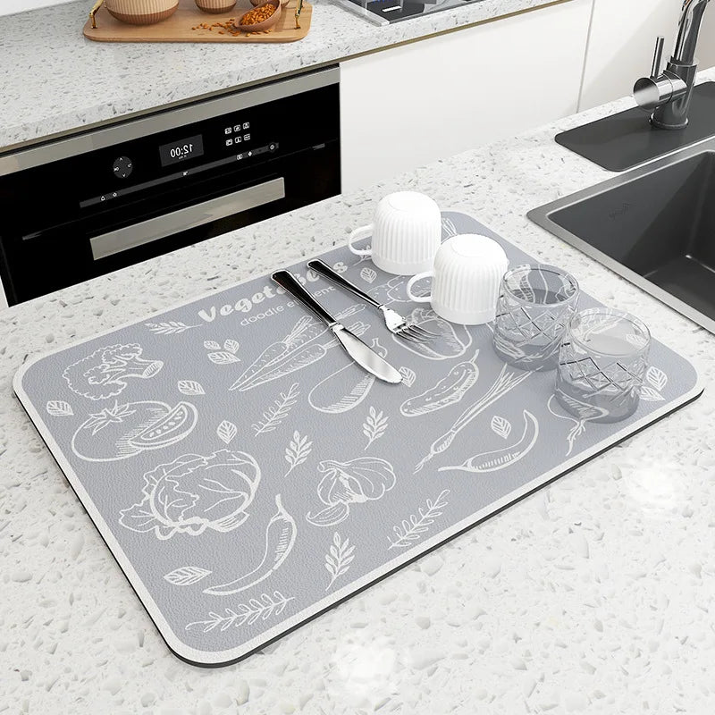 Quick-Dry Kitchen Dish Drying Mat