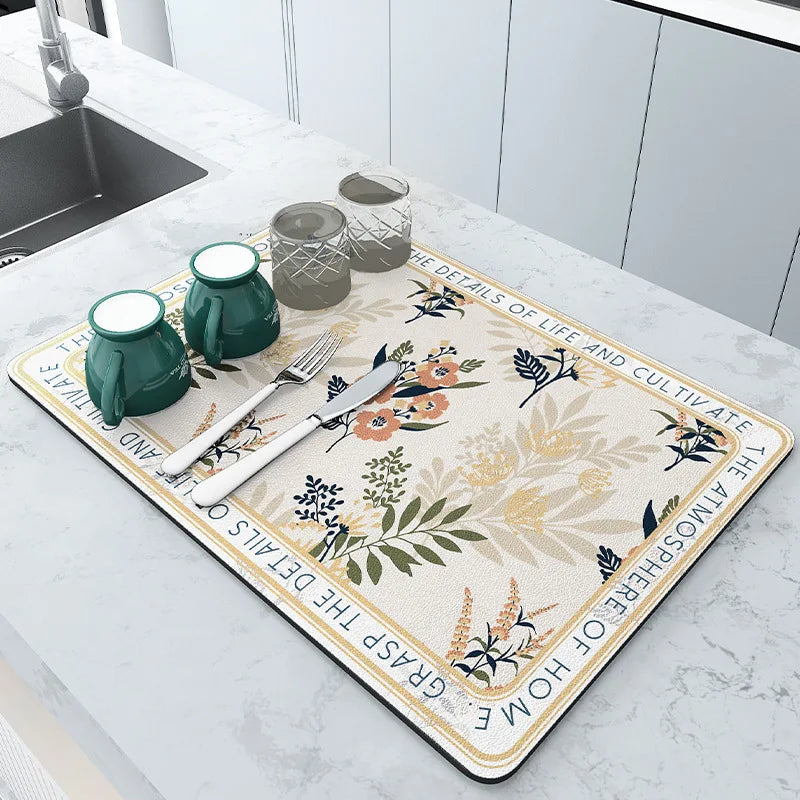 Quick-Dry Kitchen Dish Drying Mat