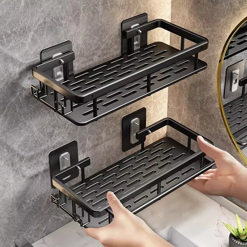 Wall-Mounted Shower Shelf & Towel Bar