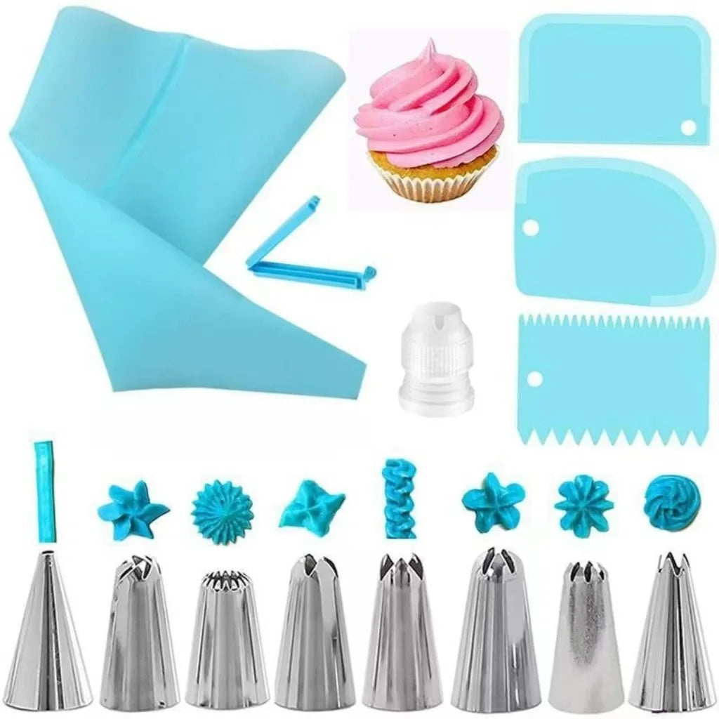 Silicone Piping Bags & Tips Set