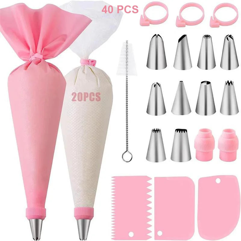 Silicone Piping Bags & Tips Set