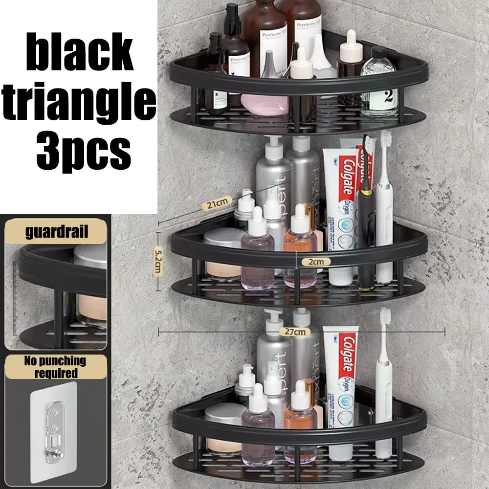 Wall-Mounted Shower Shelf & Towel Bar