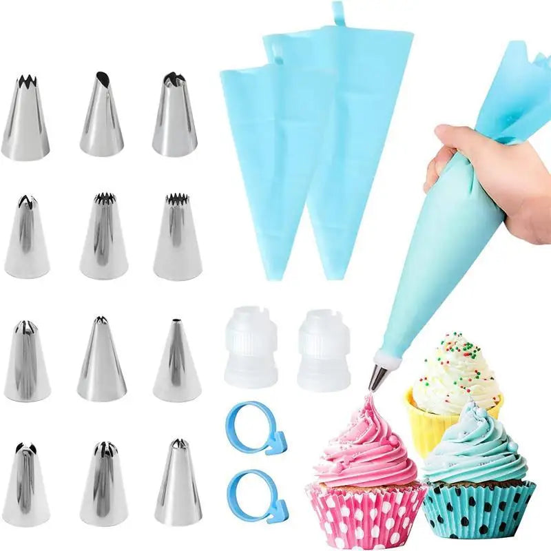 Silicone Piping Bags & Tips Set