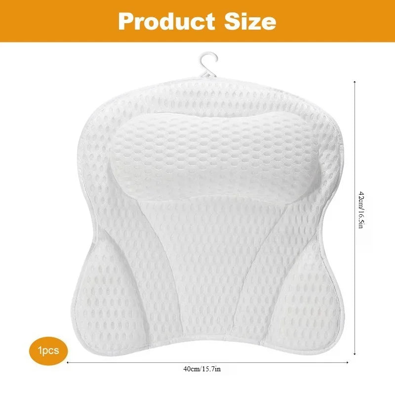 Non-Slip Bath Pillow with Suction Cups