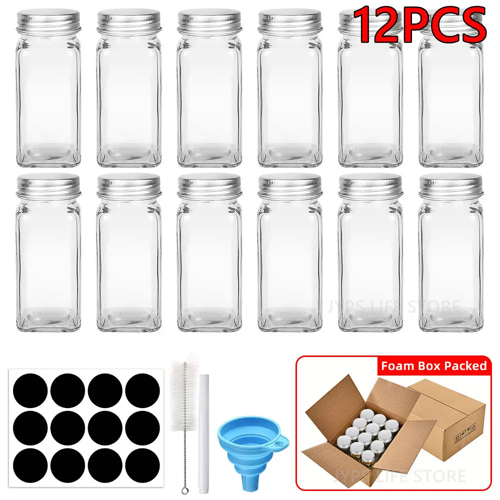 Glass Spice Jars with Bamboo Lids