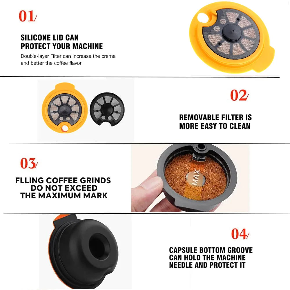 Reusable Coffee Pods for Tassimo – Silicone Lid