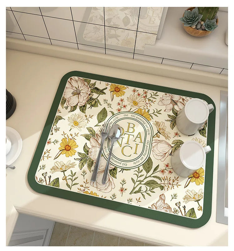 Quick-Dry Kitchen Dish Drying Mat
