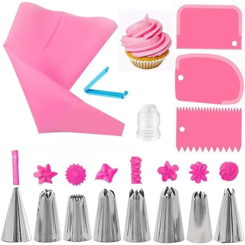 Silicone Piping Bags & Tips Set