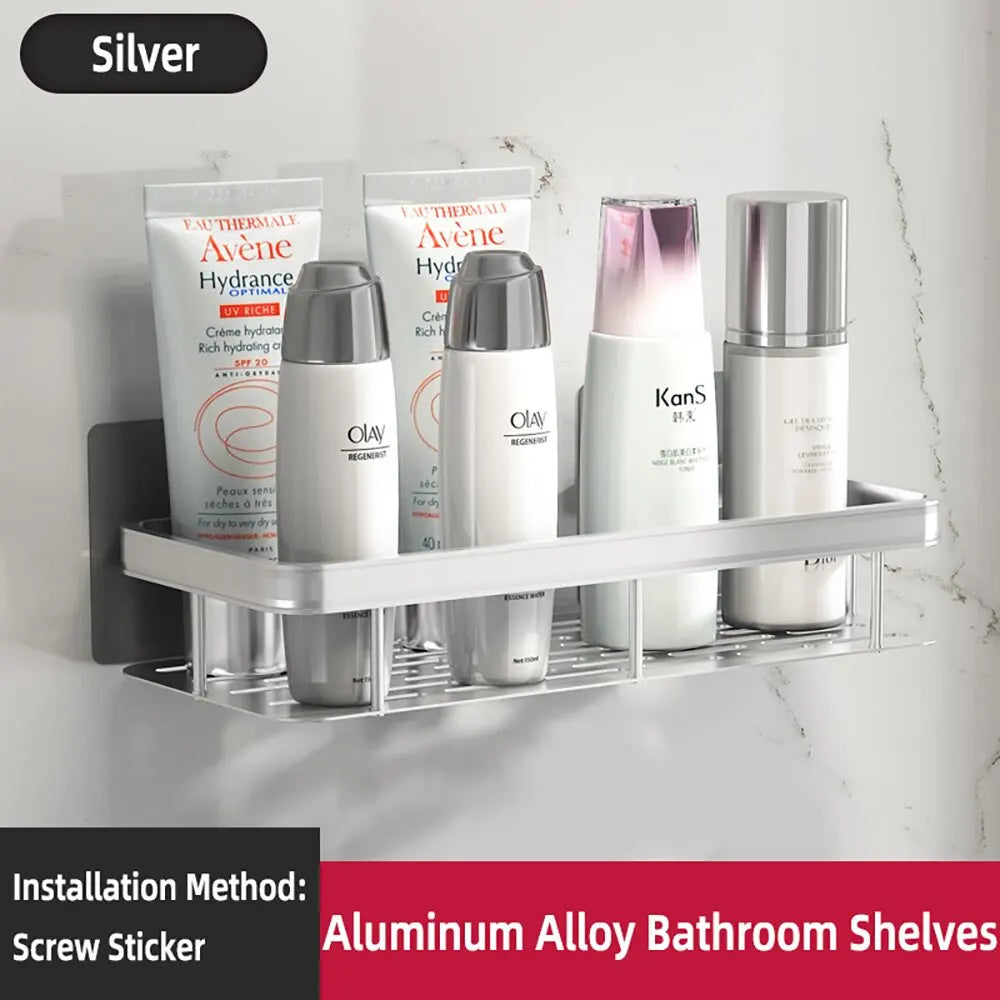 Wall-Mounted Shower Shelf & Towel Bar