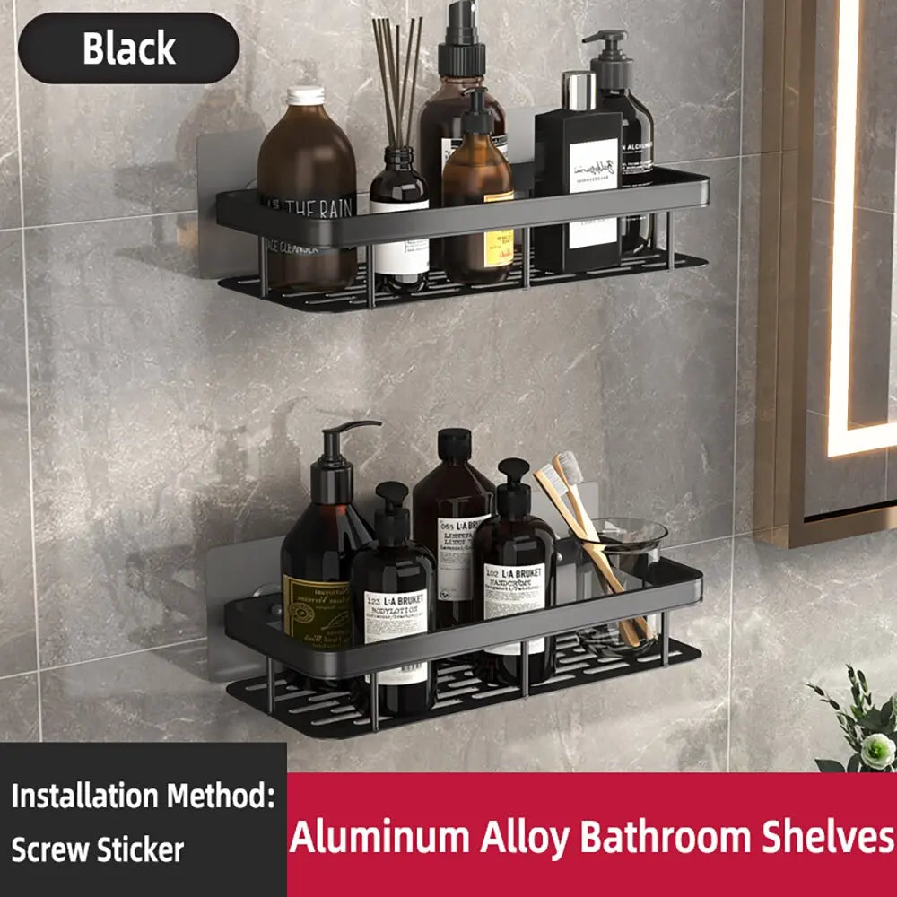Wall-Mounted Shower Shelf & Towel Bar