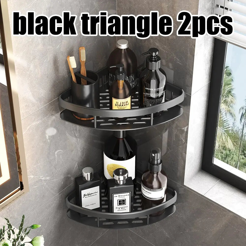 Wall-Mounted Shower Shelf & Towel Bar