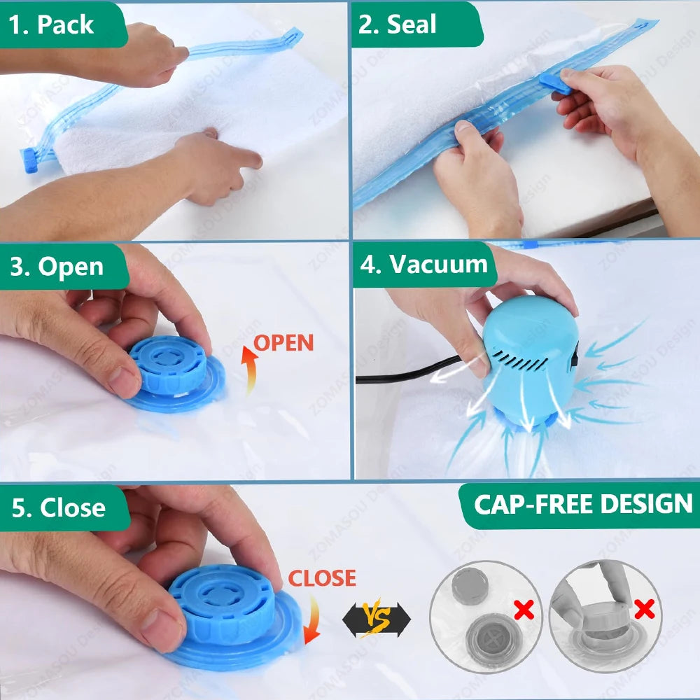 Vacuum Storage Bags with Hand Pump