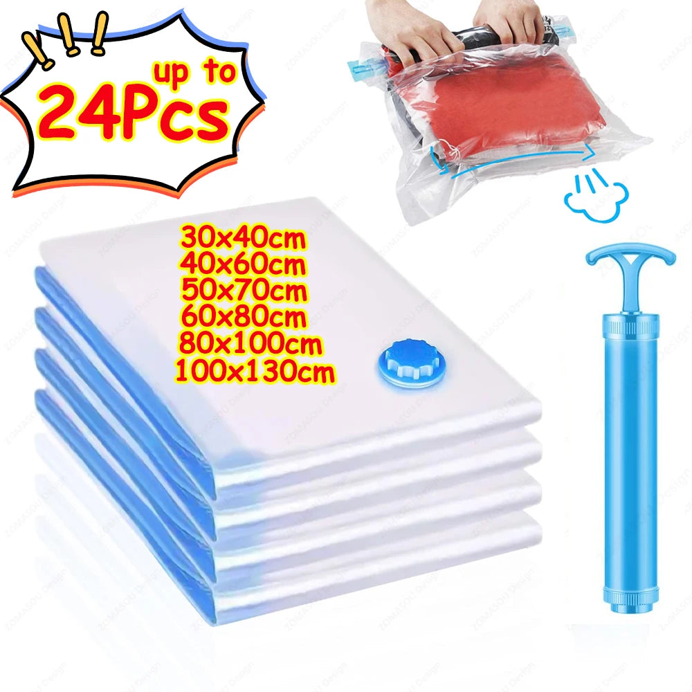 Vacuum Storage Bags with Hand Pump