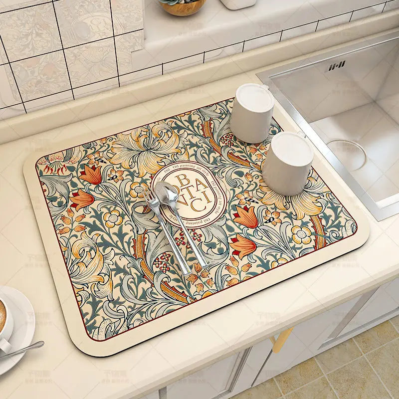 Quick-Dry Kitchen Dish Drying Mat