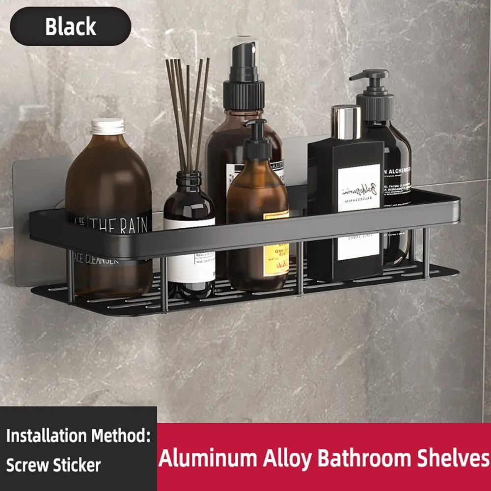 Wall-Mounted Shower Shelf & Towel Bar